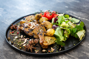 Roasted Duck Legs and Potatoes