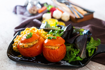 Stuffed Tomatoes, Rice with Tomato