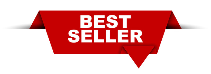 red vector banner best seller