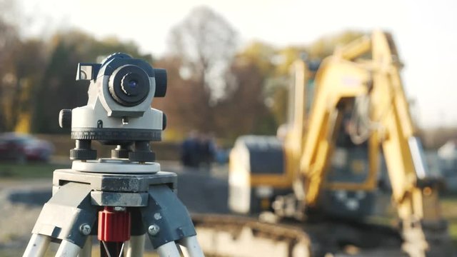 Tachymeter on the construction site