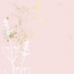 Trendy Pink gold floral lavender pastel vintage textures