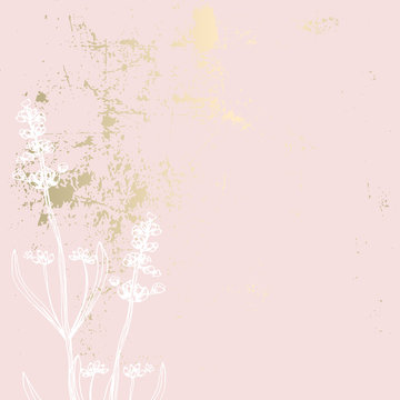 Trendy Pink Gold Floral Lavender Pastel Vintage Textures