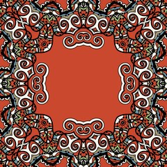 Mandala frame red color