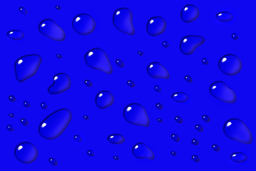 Water drops on blue background