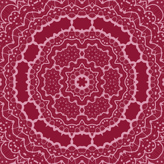 Violet seamless outlined mandala. Unusual tribal design element.