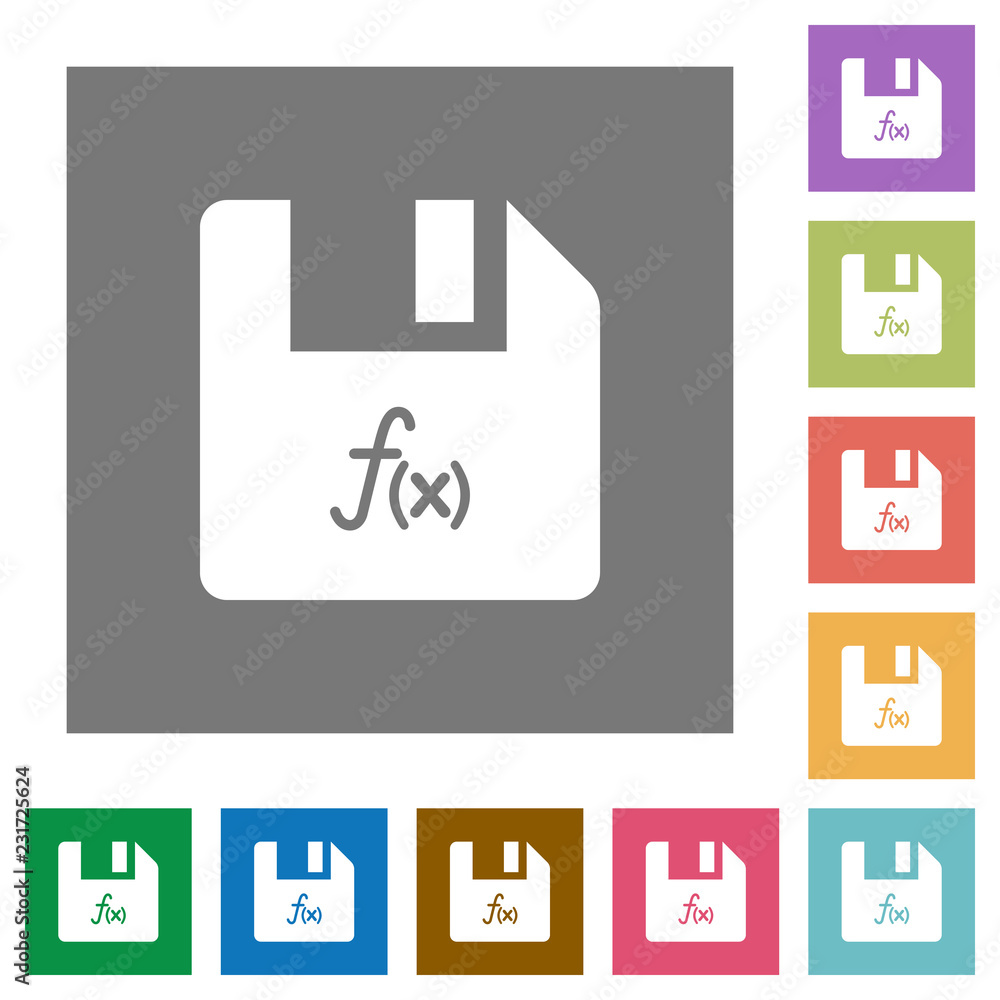 Poster file functions square flat icons