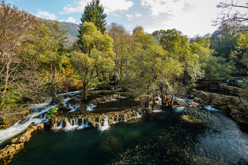 Obraz premium Great Una waterfalls in MArtin Brod, Bosnia and Herzegovina