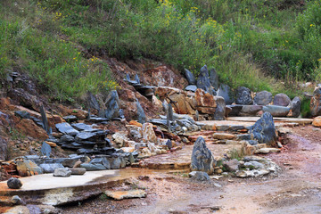 Narzan. Natural healing mineral spring at the rocky ridge of the North Caucasus in Russia.