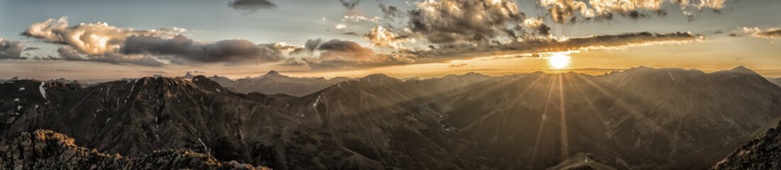 Fiery sunrise in the Colorado Rocky Mountains.  Taken from Whitecross Mountain in the San Juan...