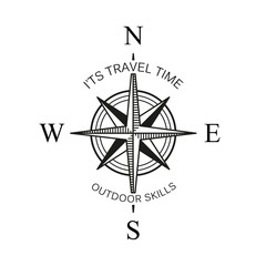 vintage or old different style like globe and arrows compasses for west and east, north and south navigation. Perfect for marine and nautical, ship and topography, maritime theme