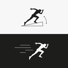 running silhouettes. Vector illustration.