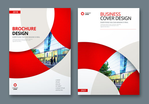 Business Report Cover Layouts with Circles