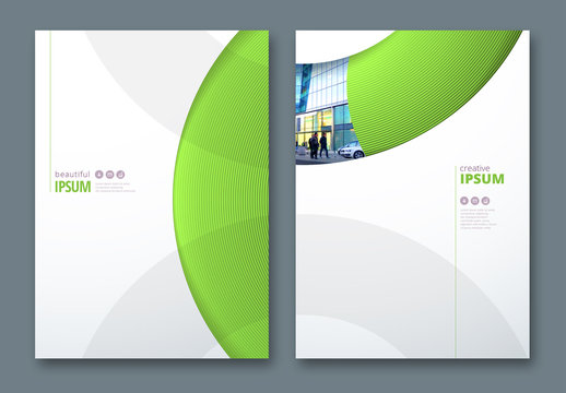 Business Report Cover Layouts with Circles
