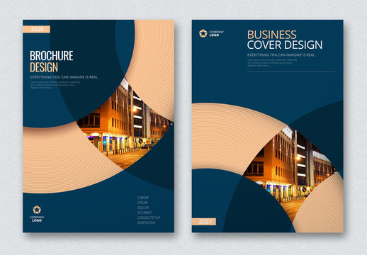 Business Report Cover Layouts with Circles
