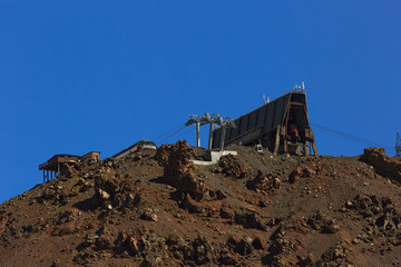The building of the cable car station on the slope of Elbrus in the North Caucasus.