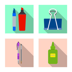 Vector illustration of office and supply sign. Collection of office and school stock symbol for web.
