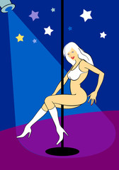 Illustration of strip club dancer