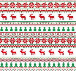 Papier Peint photo Motifs de Noël Illustration vectorielle de pixel de motif de Noël du nouvel an