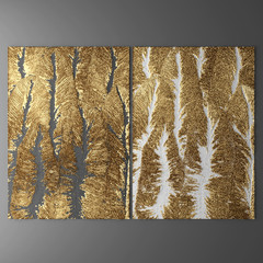 3D wall art, gold leaf abstract painting