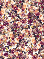 Watercolor Сhristmas seamless pattern