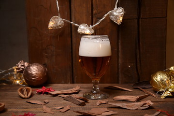 Christmas beer glass bar holiday