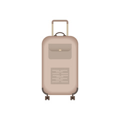 Suitcase icon. Travel equipment. Voyage bag isolated on white background. Vector illustration