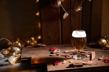 Christmas beer glass bar holiday