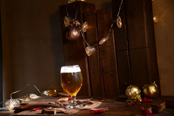 Christmas beer glass bar holiday