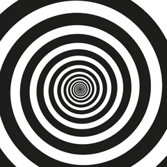 Türaufkleber Vektorgrafik der psychedelischen Spirale mit radialen Strahlen, Wirbel, verdrehtem Comic-Effekt, Wirbelhintergründe. Hypnotische Spirale © Vitya_M