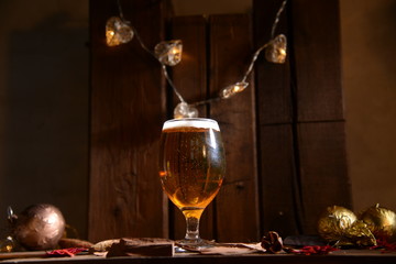 Christmas beer glass bar holiday