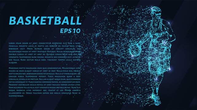 Basketball blue points of light. Basketball player vector illustration.