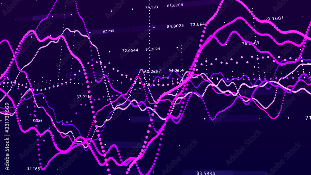 Leinwandbilder stock market graph. big data visualization. investment graph concept. 3d rendering.