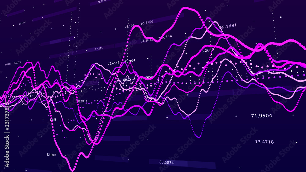 Leinwandbilder stock market graph. big data visualization. investment graph concept. 3d rendering.