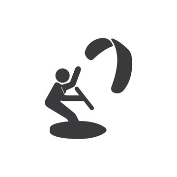 Kitesurfing vector icon