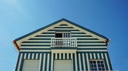 colorful houses of costa nova in portugal
