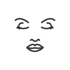 Face woman vector icon