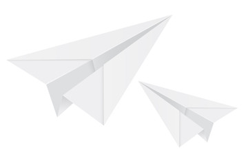 White paper airplanes