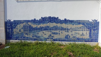 colorful hand painted tiles in lisbon in portugal