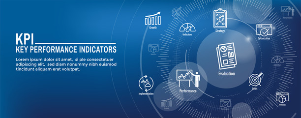 KPI - Key Performance Indicators Web Header Banner and Icon set