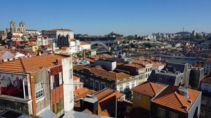 Fototapeta premium view over portuguese town porto from viewpoint