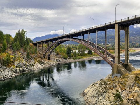 A bridge over the Kootenay River near Castlegar, British Columbia