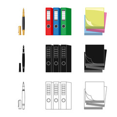 Isolated object of office and supply symbol. Set of office and school stock vector illustration.