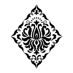 Vector damask element. Isolated damask central illistration. Classical luxury old fashioned damask ornament, royal victorian seamless texture for wallpapers, textile, wrapping.