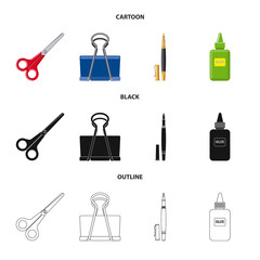 Isolated object of office and supply sign. Collection of office and school stock vector illustration.