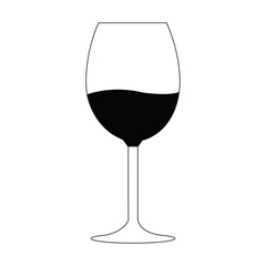 Silhouette of a wine glass. vector illustration design