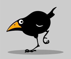 Funny cartoon crow 
