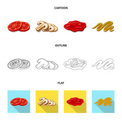 Vector illustration of burger and sandwich icon. Collection of burger and slice stock symbol for web.