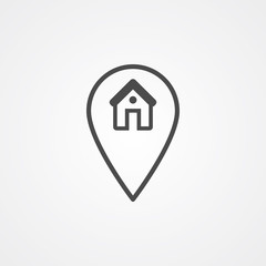 Map pin flat design style modern icon, pointer minimal vector symbol, marker sign