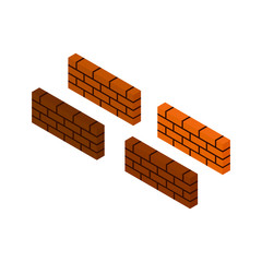 Brick wall icon isometric.vector illustration