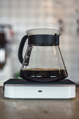 coffee server on the scale